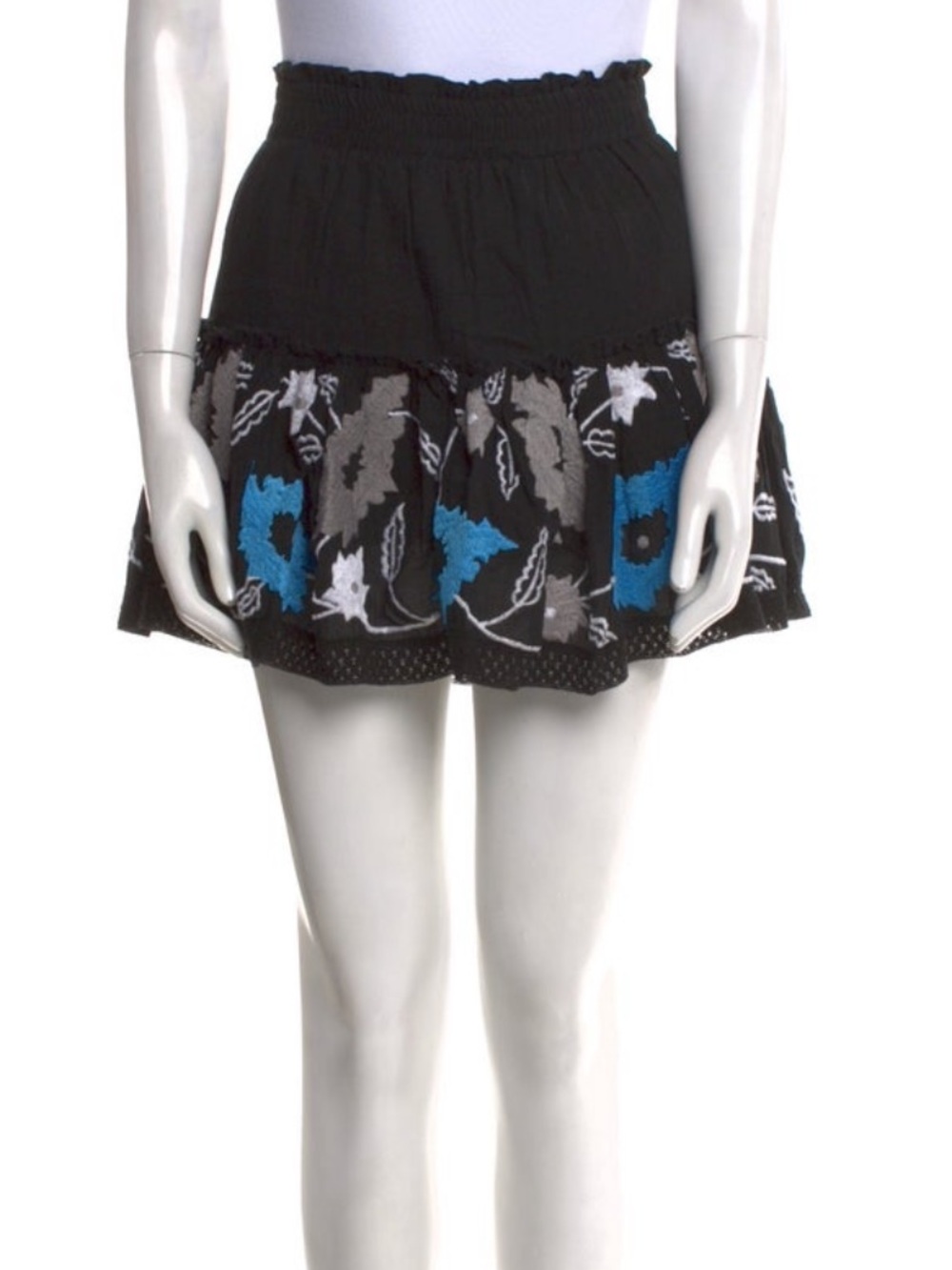 Misa LA Black Mini Skirt w/ embroidery